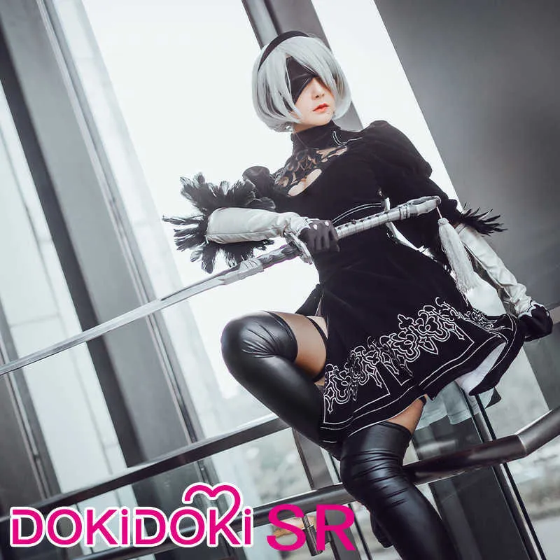 Dokidoki-SR Game Cosplay Nier: Automata 2B Cosplay Yorha No. 2 Type B Kostuum Dames Halloween Kostuum Nier Automata Y0903