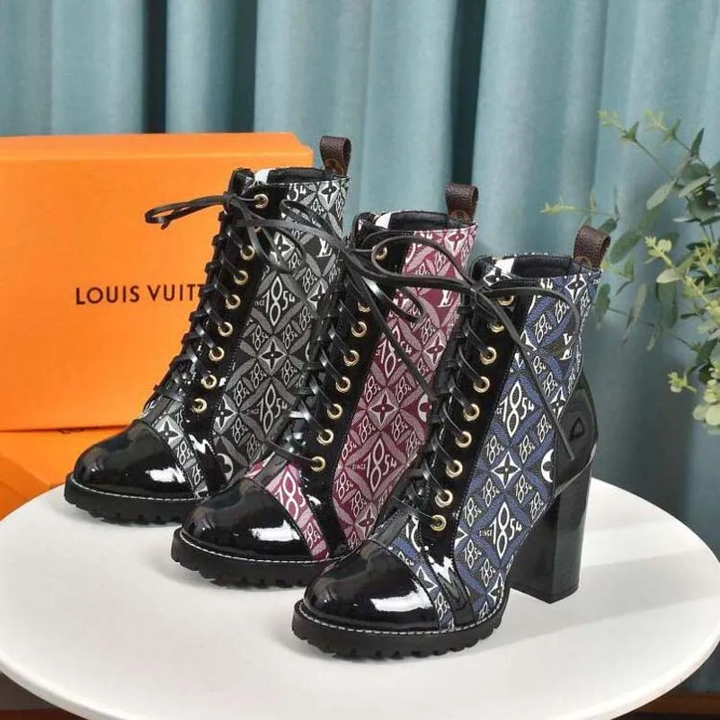 Louis (L.V) Botas De Mujer De Alta Calidad Originales De Fondo