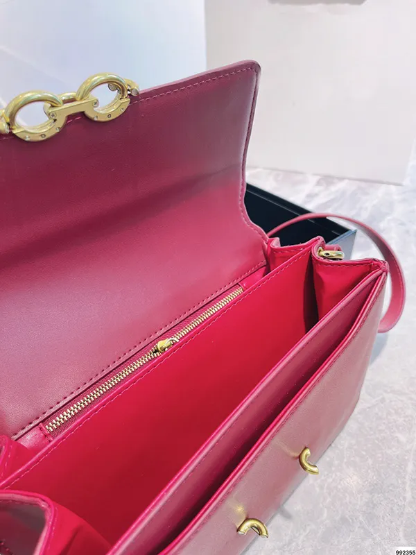 Red 2021 designer printed luxury leather envelope bag high quality shopping bags lady shoulder strap messenger handbag