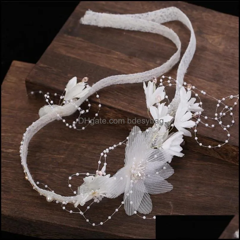 Other Bride Wedding Headdress Super Fairy Sweet Pearl Handmade Hairband Lace Accessories Romantic