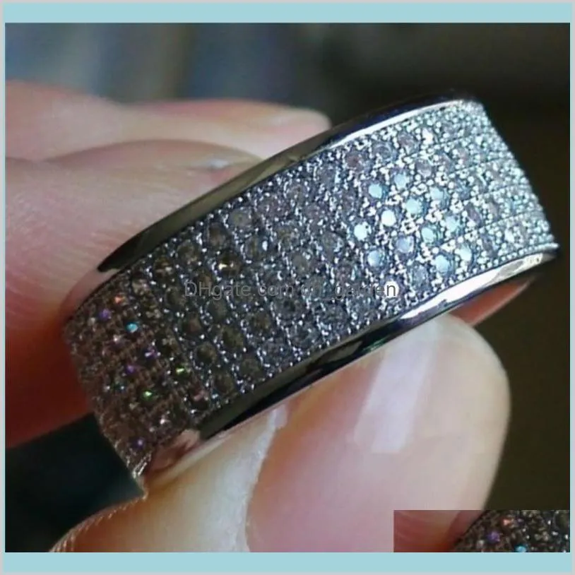 fashion stainless steel ring 5 rows gold color crystal ring wedding rings for women men jelwery accessories