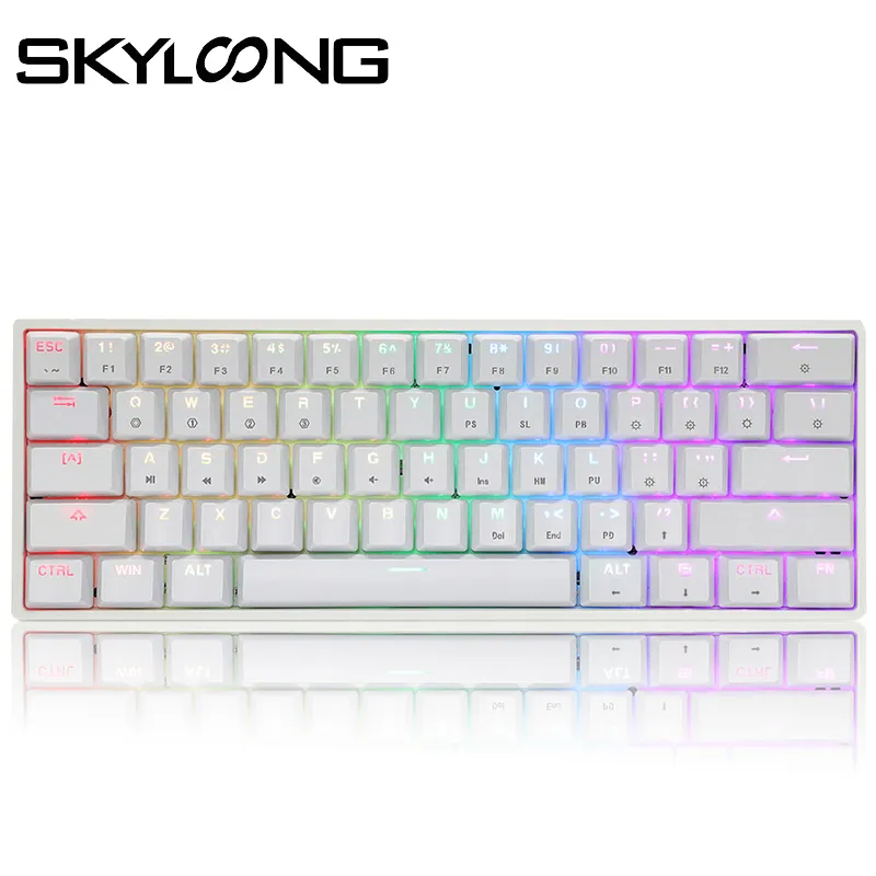 Skyloong GK61 61 Keys Gaming USB Wired RGB ROGL Backlit Gamer Teclado Mecânico para Tablet De Desktop SK61