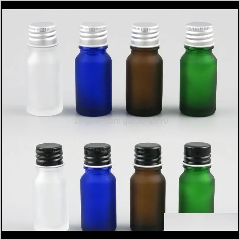 10 x 10ml essential oil portable green /clea r/brown /blue glass bottles with cap for liquid reagent pipette bottle with lock