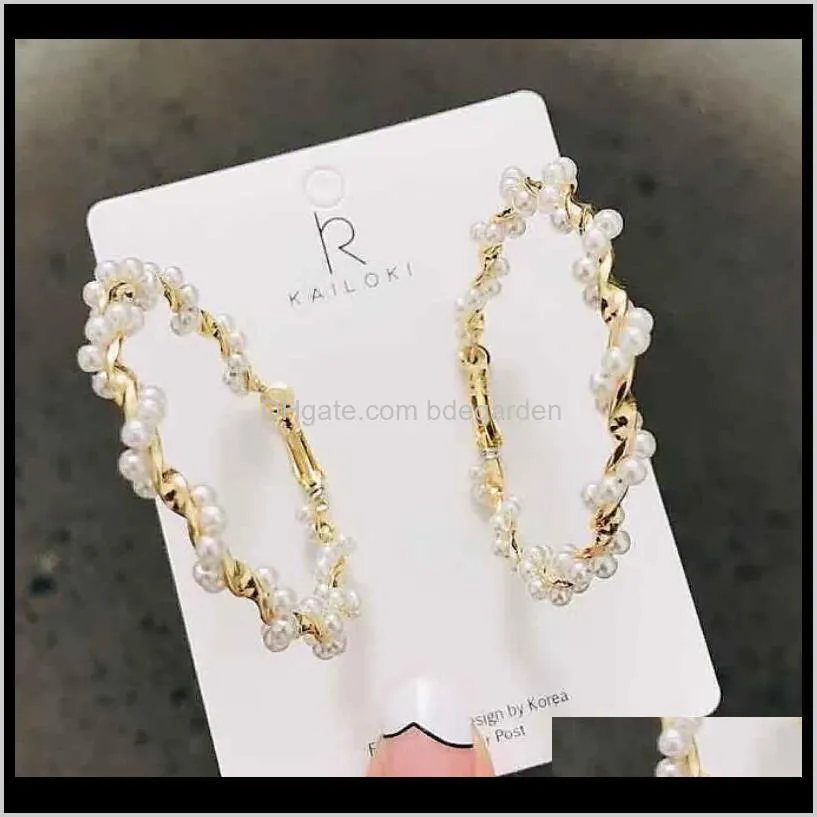 jewelry pearl hoop earrings large measle circle round earrings simple classic for women hot fashion