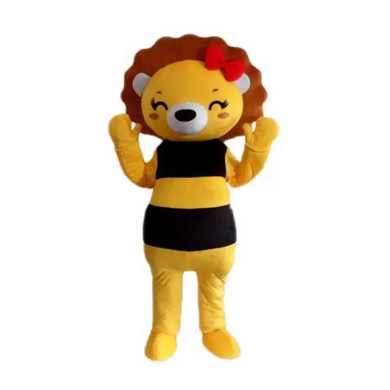 Högkvalitativ Bee Bear Mascot Costumes Cartoon Character Vuxen