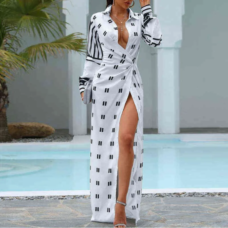 Striped wrap hollow clearance out maxi dress