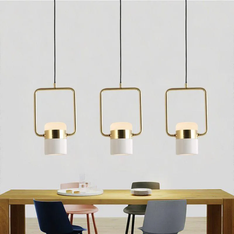 Lâmpadas pendentes Luz LED nórdica para barra de cabeceira quarto quarto único cafe de metal mostra lâmpada de cobra