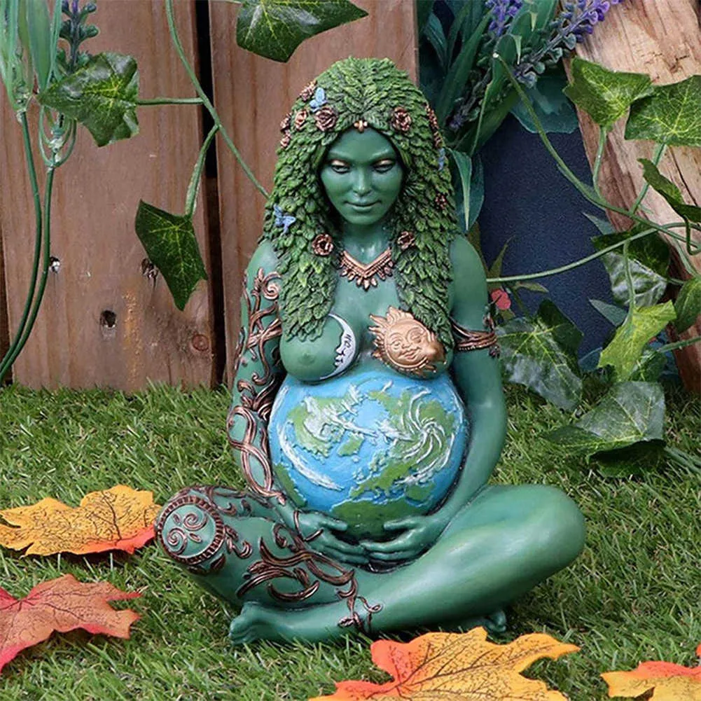 2021 MAMA GODDESS STATUE Tre DIMENSIONAL Art Figurine Ghia Mother Earth Resin Skulptur Garden Decoration