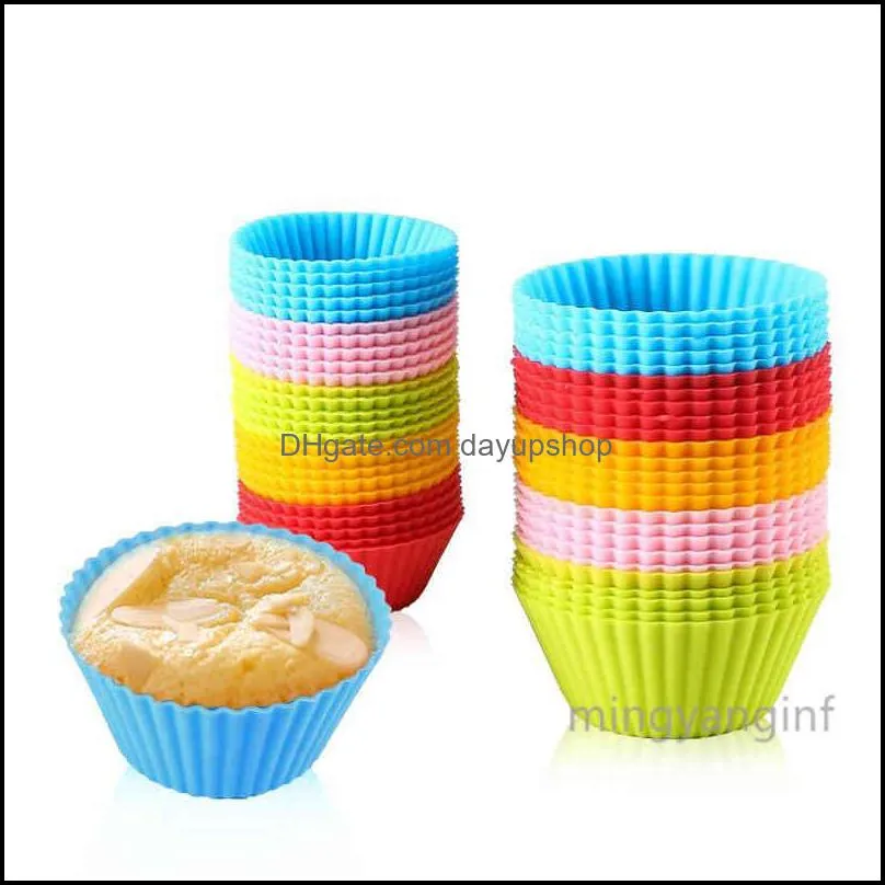 Moulds Mini Muffin Pan - Reusable Silicone Cupcake Molds Small Baking Cups Truffle Cake Nonstick 5 Colors MY-inf469