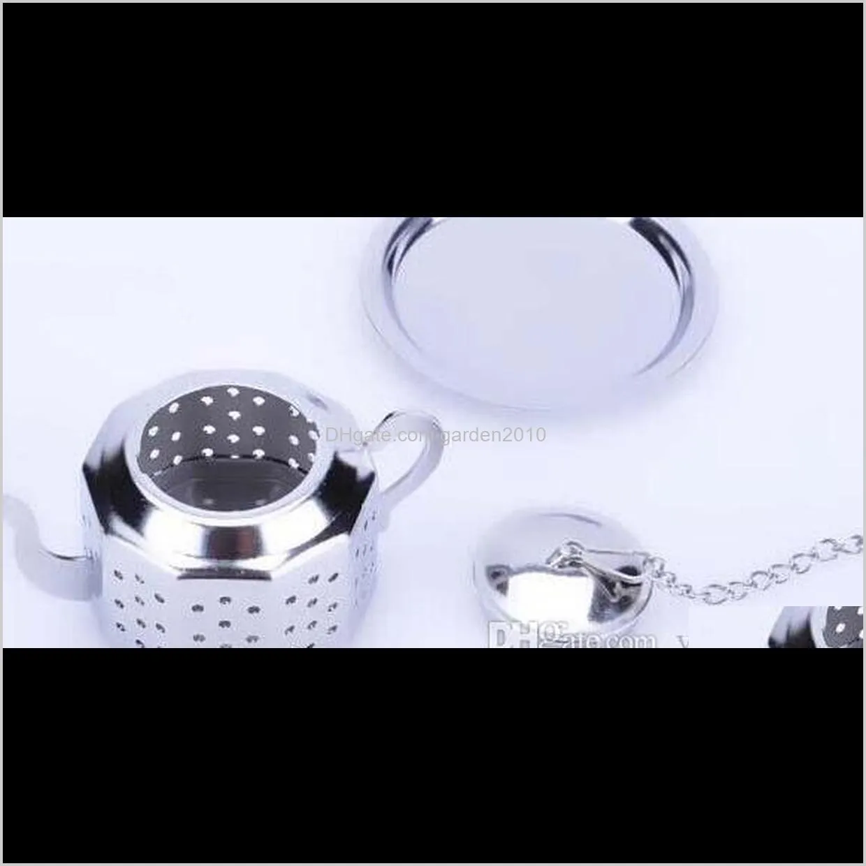 super cute and useful 304 stainless steel silvery teapot shape tea infuser strainer tool wholesales