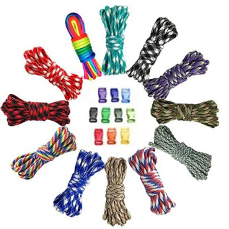 4 Storlek Dia.4mm 9 Stativ Cores Paracord för överlevnad Parachute Cord Lanyard Camping Klättring Camping Rope Vandring Klädstreck 616 Z2