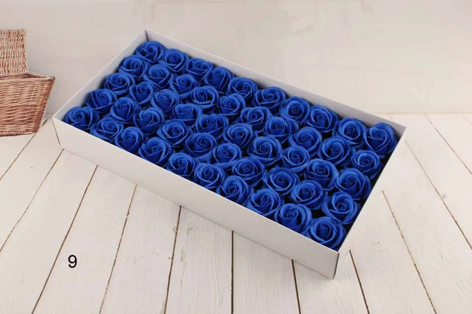 New Year Soap Flower 6cm Artificial Roses High Grade Box-packed Romantic Valentine`s Day Gift Wedding Flowers Free ship