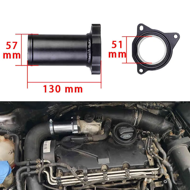 frakt 57 mm 2,25 tum ventilbyte egr delete kit för VW 1,9 TDI 130/160 BHP Diesel EGR borttagning egr02
