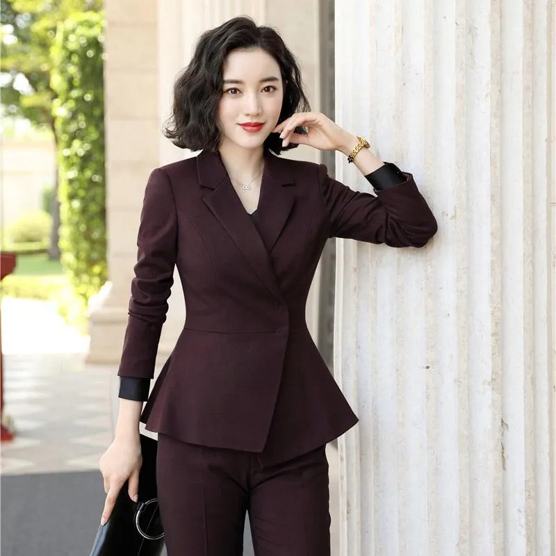 Business Women Dress Suit Skirt Suit Elegant Women Blazer and Skirt Set Suit  Business Full Sleeve Jacket Blazer Skirt Set Plaid Two Piece Formal Career  Ladies Office Uniform | Wish