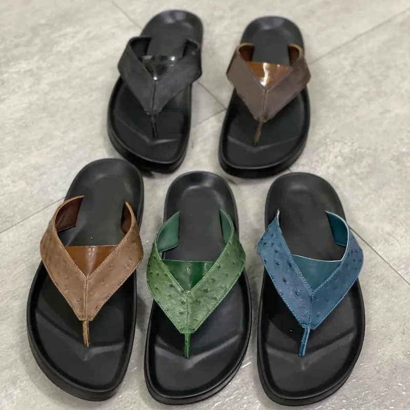 Mens leather flip flops sales designer