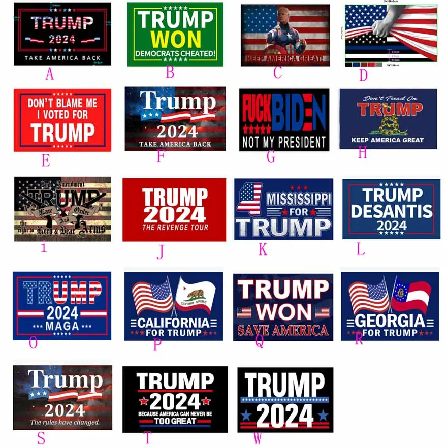 Trump 2024 Flagアメリカを作るアメリカグレート再び米国大統領選挙バナー2nd修正ビンテージアメリカの国旗無料DHL船100ピースHH21-589