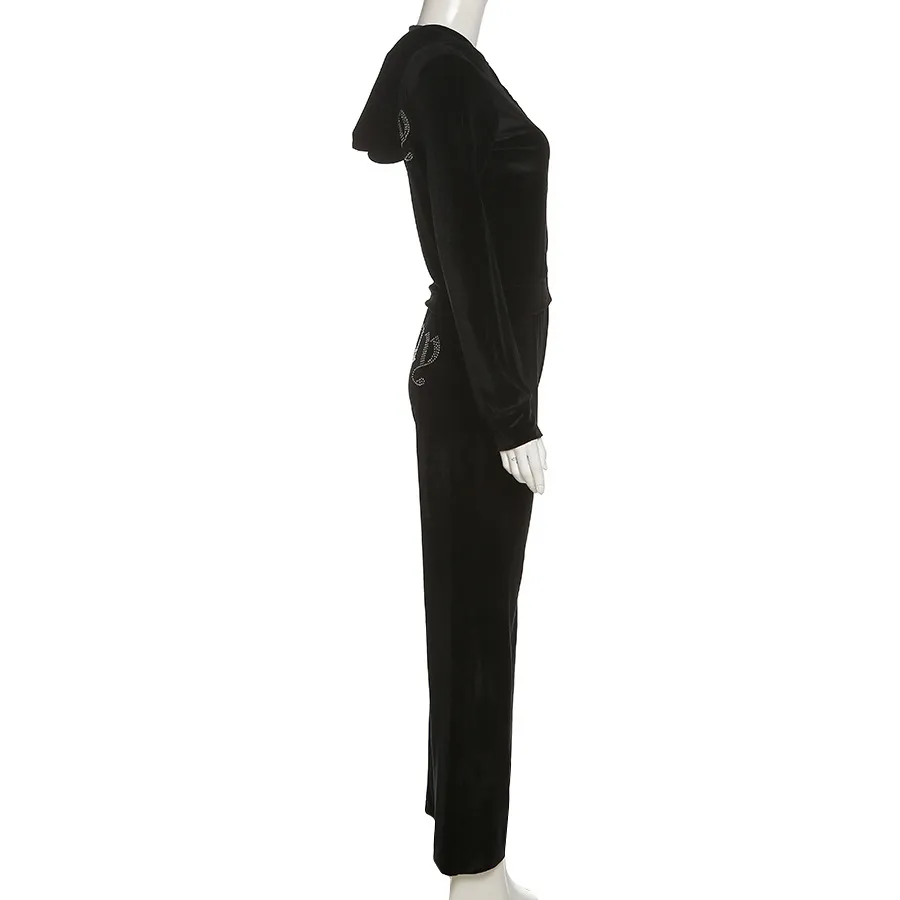 Velvet Juicy Coutoure Two Piece Set For Women 23ss Tracksuit