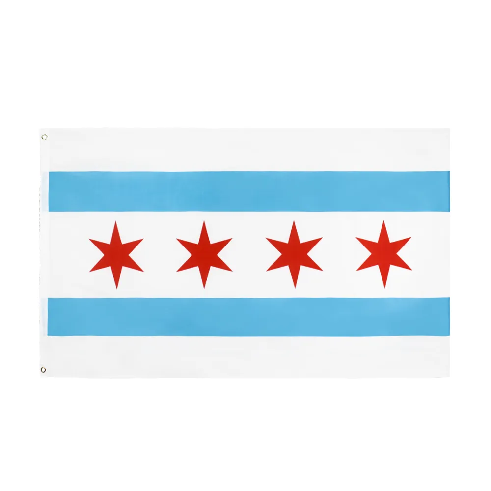 Drapeau De Chicago, Paquet De 3, Drapeau De Létat Des États Unis, 90x150cm,  3x5 Pieds, Bannière Chicagoans En Polyester Durable Pour Affichage  Intérieur Et Extérieur Du 1,44 € | DHgate, image size:1000x1000