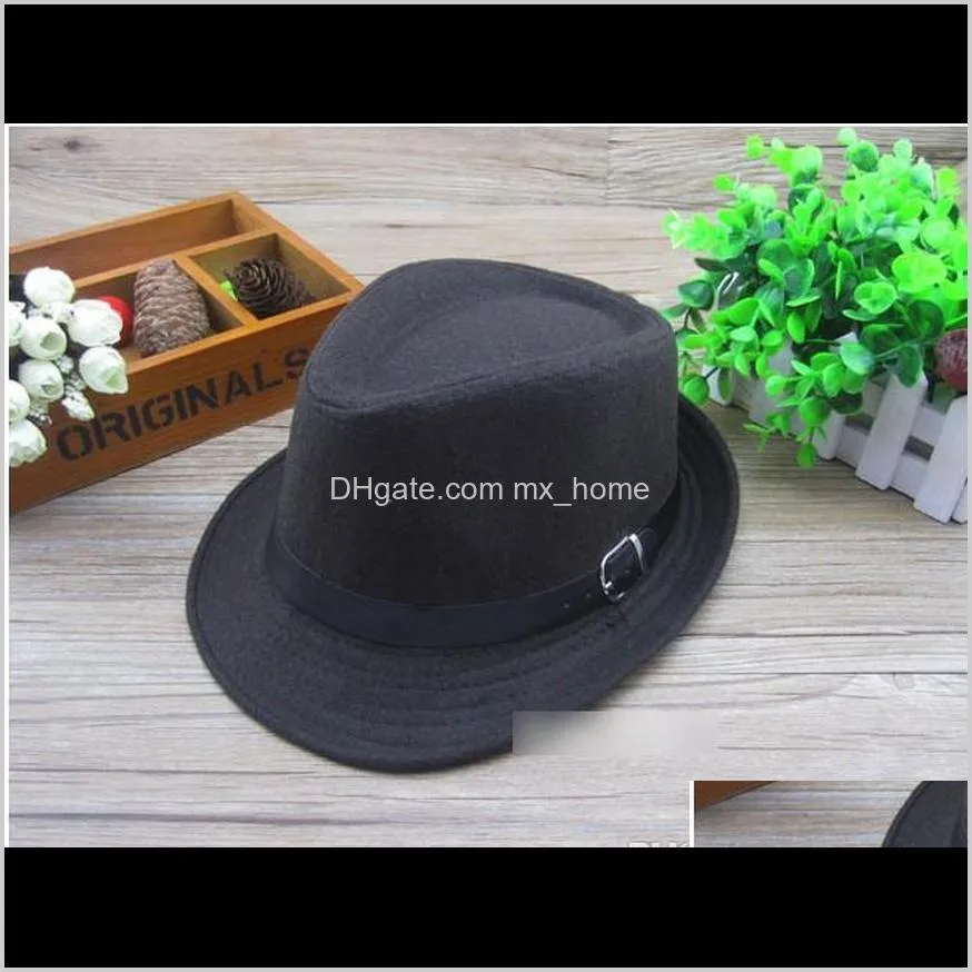 winter cute boys girls buckle wollen hats family  jazz kids children bow sunhat sand beach red black grey coffee kb141