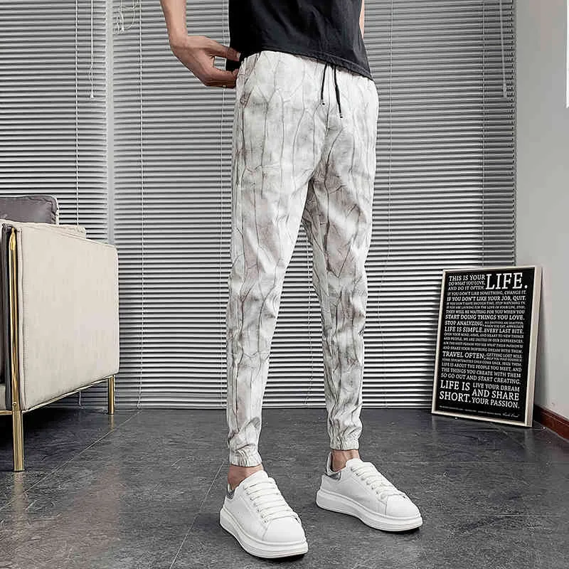 Koreański Lato 2020 Mężczyźni Dorywczo Spodnie Slim Fit Moda Długość Kostki Harem Spodnie Mężczyźni Wszystkie Mecz Streetwear Męskie Joggers Spodnie White Y2027