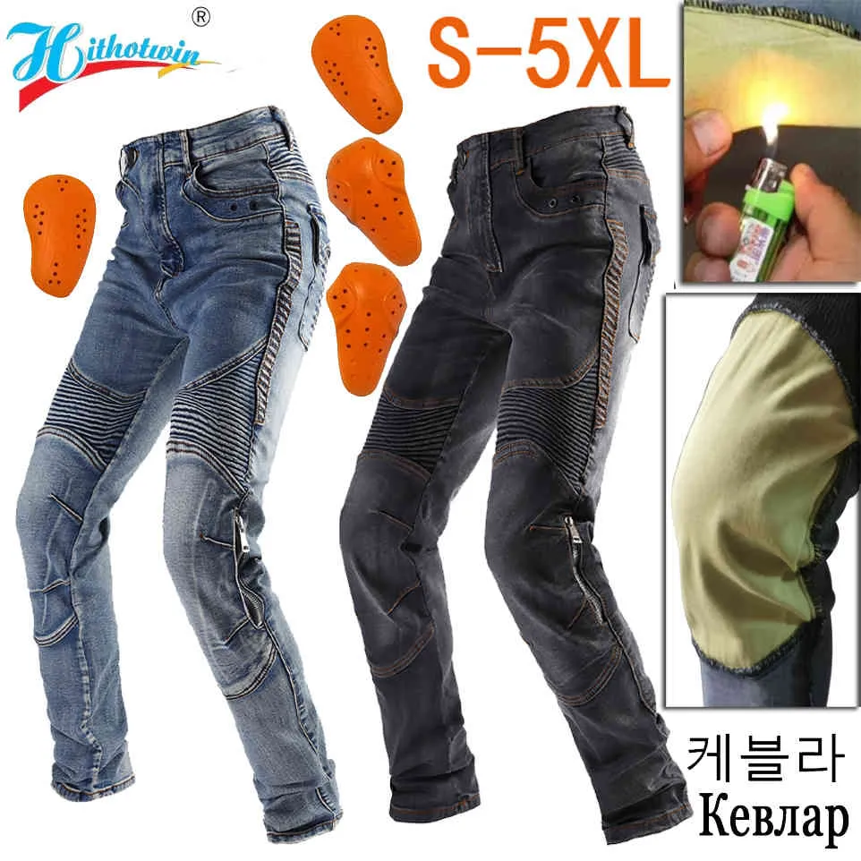 Pantalones De Motocicleta Para Hombres Aramid Moto Jeans Gear