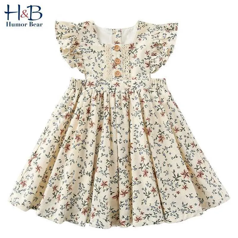 Humour ours filles robe 2020 nouveau été mariage doux princesse fête d'anniversaire robe fleurs enfant en bas âge bébé enfants filles vêtements Q0716