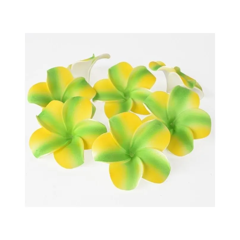 100pcs 7cm wholesale plumeria hawaiian foam frangipani flower for wedding party hair clip flower bouquet decoration