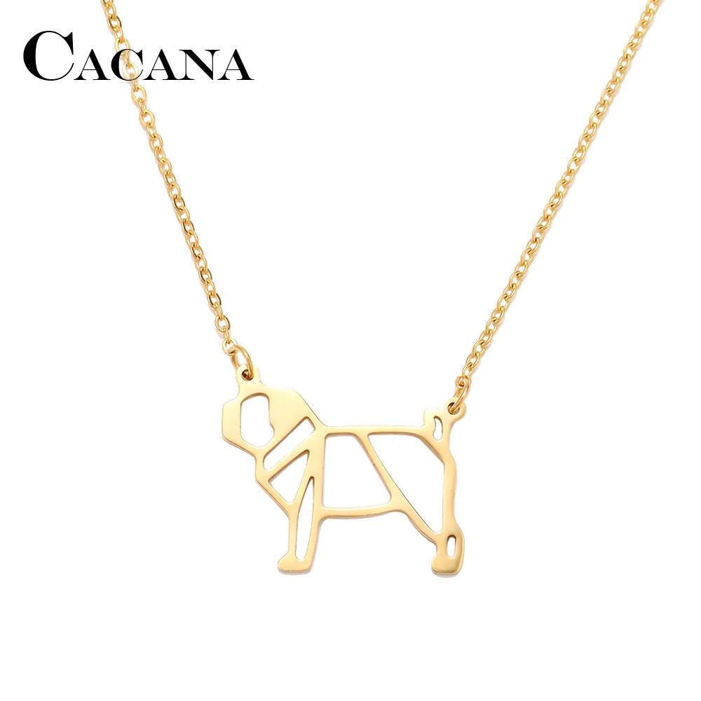 Stainless Steel Necklac Cute Dog Pendant for Women My Animal Choker Jewelry Gift Quality Latest Style Original Status