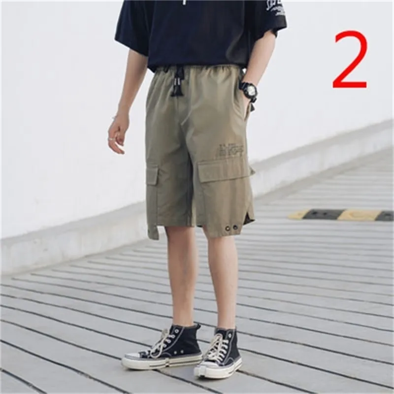 summer thin Harajuku style men's shorts 7 seven pants Korean trend 210420