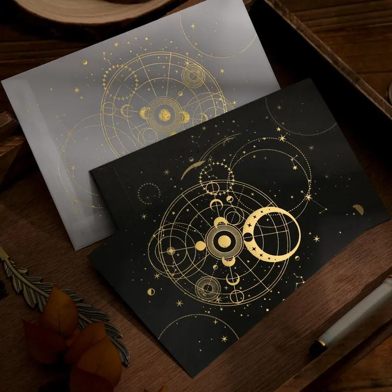 Presentförpackning 2st Pocket Paper -kuvert med 1 st brev Set Packing Galaxy Universe Series Weeding Holiday gratulationskort Vykort