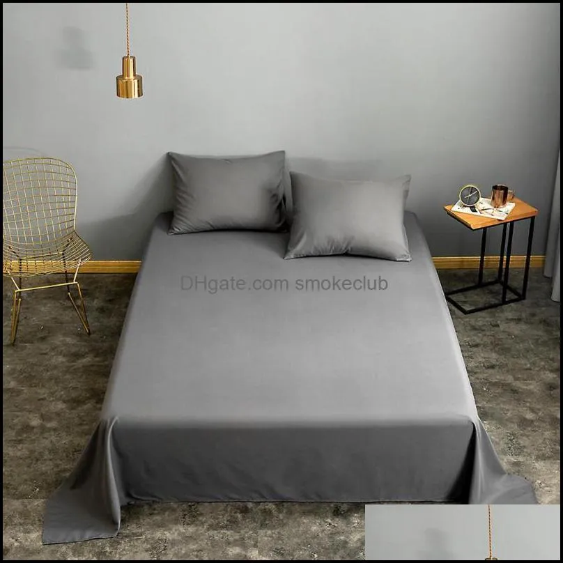 Sheets & Sets 1 Pc Flat Top Sheet Blue Color Plain Dyed Bed Linen 2sp For Double Sabanas De Cama Solid Bedsheet