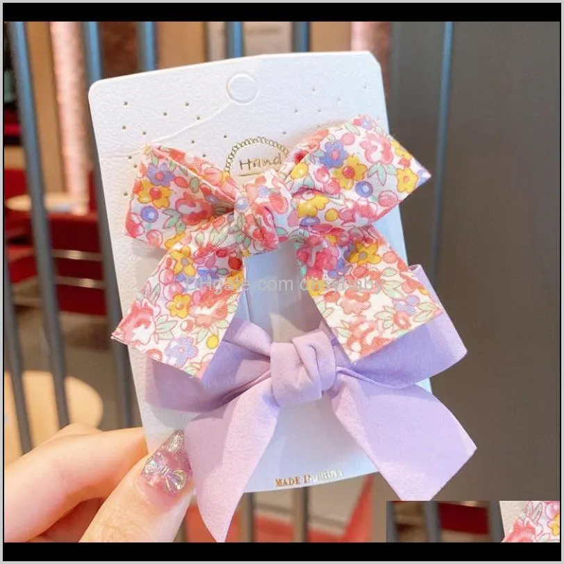 fashion girl`s broken flower bow hairclips cute horsetail ribbon hairpin korean version small clip