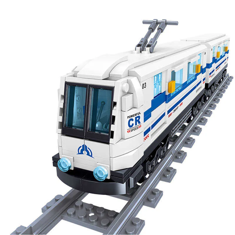 Ville Train À Grande Vitesse Briques Set Trafic Rail Way Trains Blocs De  Construction Modèle Enfants DIY Jouets Pour Enfants Cadeaux Q0624 Du 33,84  €