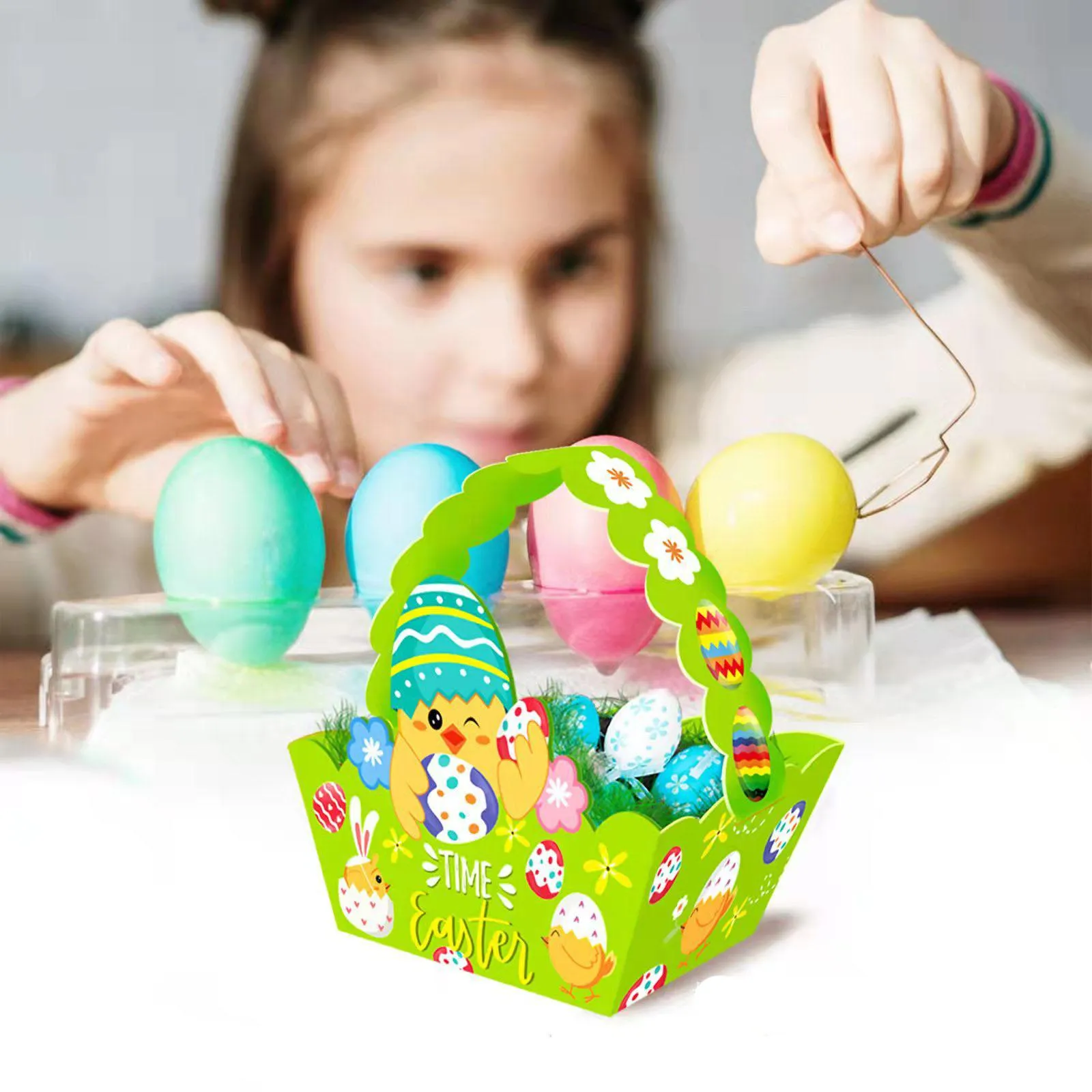 Easter Bunny egg gift wrap special-shaped three-dimensional portable basket party gifts box