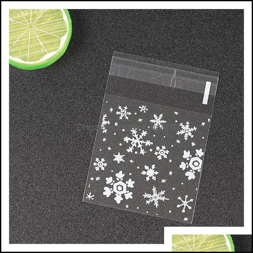 Clear Cello Snowflake Xmas Cellophane Sweet Biscuit Bags Party Favour Gift Home DIY Wrapping Supplies Celebration Wrap