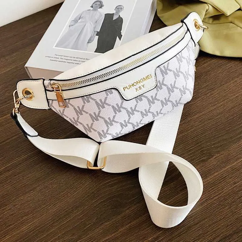 White designer cheap fanny pack