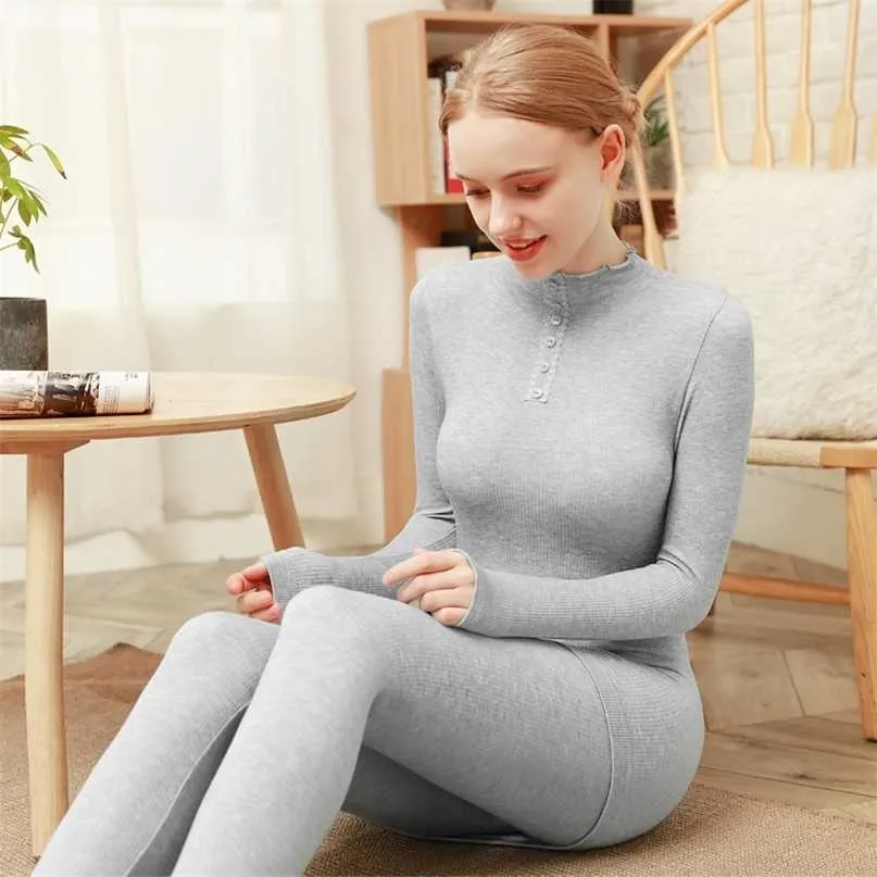 Sous-vêtement thermique pour femme Long Johns hiver ensemble thermique vêtements chauds pour dames respirant Long Johns sans couture Body Suit 211217