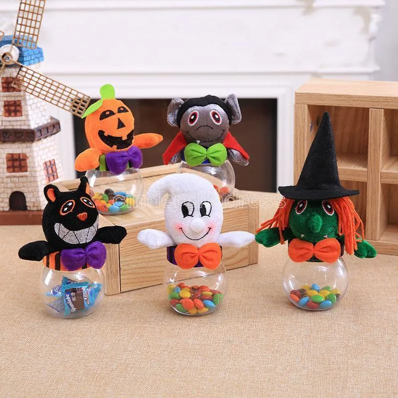 Presente Envoltório Halloween Criativo Pequeno Transparente Candy Cookie Box Kid Truque ou travessura jar CS25