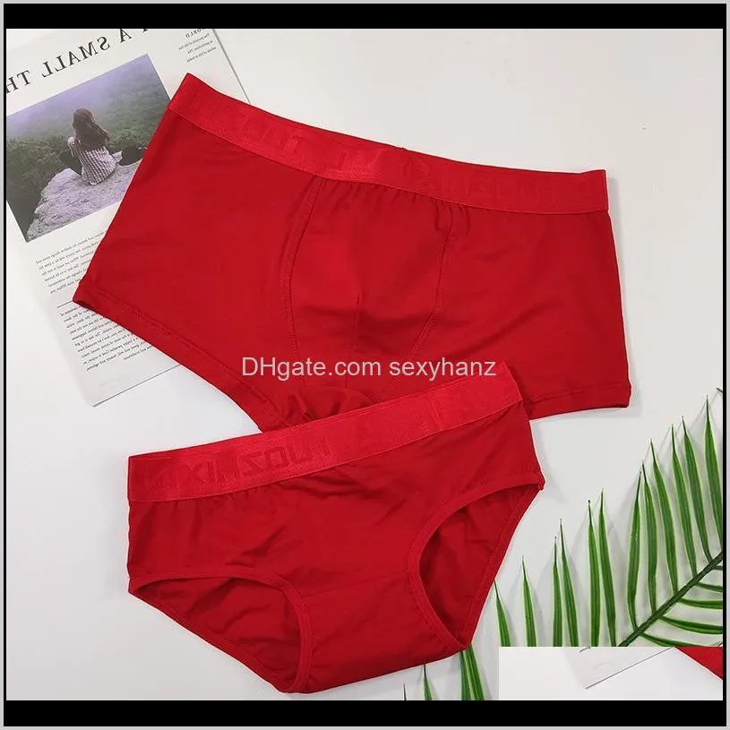 new black red gray couple`s underwear men`s boxer women triangle lovers` panties ice porcelain cotton men`s ladies boxer briefs