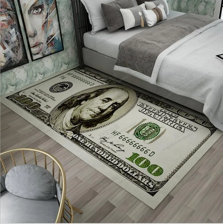 40 cm 90 cm Crative Non-Slip Area Rug Modern Home Decor Carpet Runner dollar tryckt matta hundra dollar 100 Bill Print QQ SGG273S