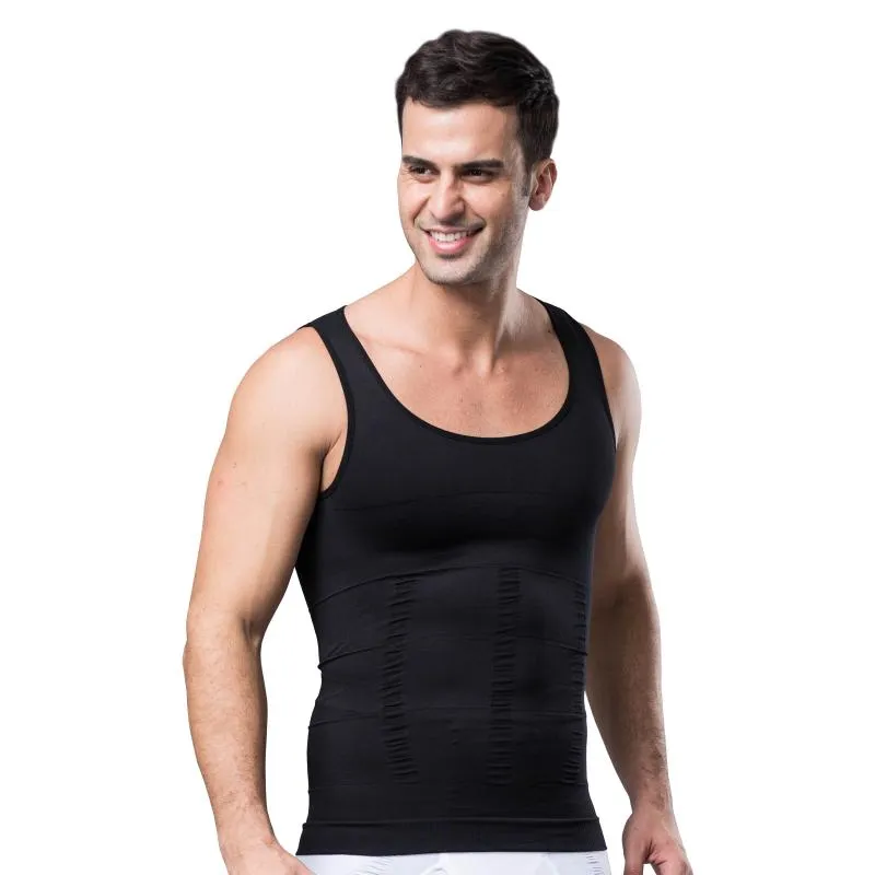 Haleychan męskie klasyczne klasyczne panele kamizelki kompresyjne Kamizel Corset Koszulka Mężczyzn Body Shaper Koszulki Fajas Para Hombre 220H