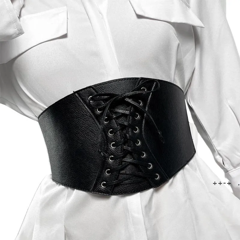 Cinture Cintura femminile alta elastica in vita nera Abito decorativo da donna Slim Wide RRE11434