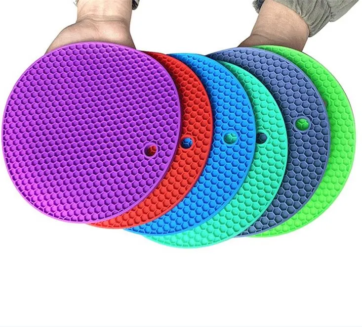 Honingraat Silica Gel Isolatie Mat Plank Liner Ronde Braadpan Marmite Anti-bril Verdikt Hoge Temperatuur Microgolfoven Pad Item