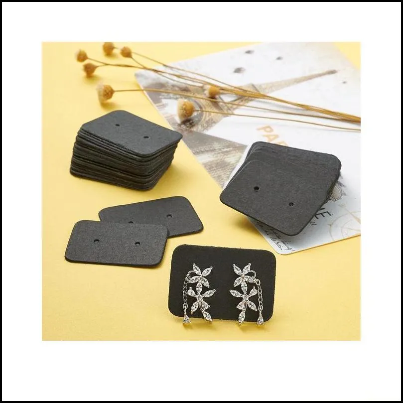 Earring Display Kraft Paper Price Tags Cardboard Display Cards White Black 400pcs/set Earring bbyWFT