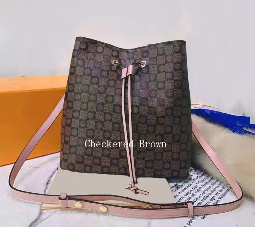 Kvinnor handväska lyxdesigner handväskor klassisk väska blomma brun original serienummer nya plånbok stora shoppingväskor axel
