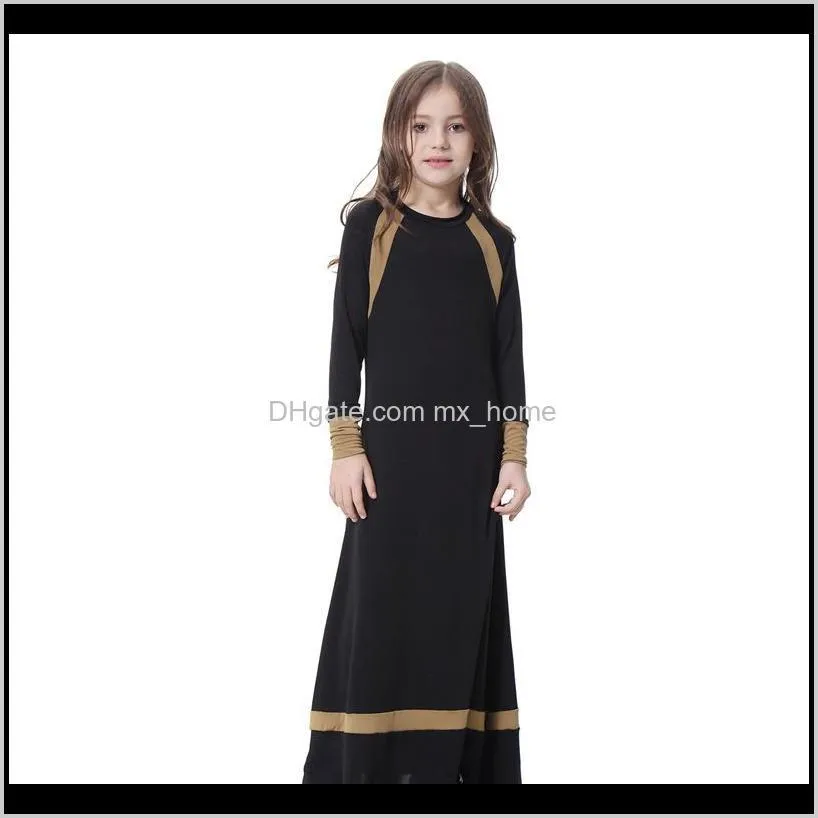 new winter autumn thick warm dress muslim long-dress age for 4 - 14 years teenage girls children clothes girls knit frocks 201029