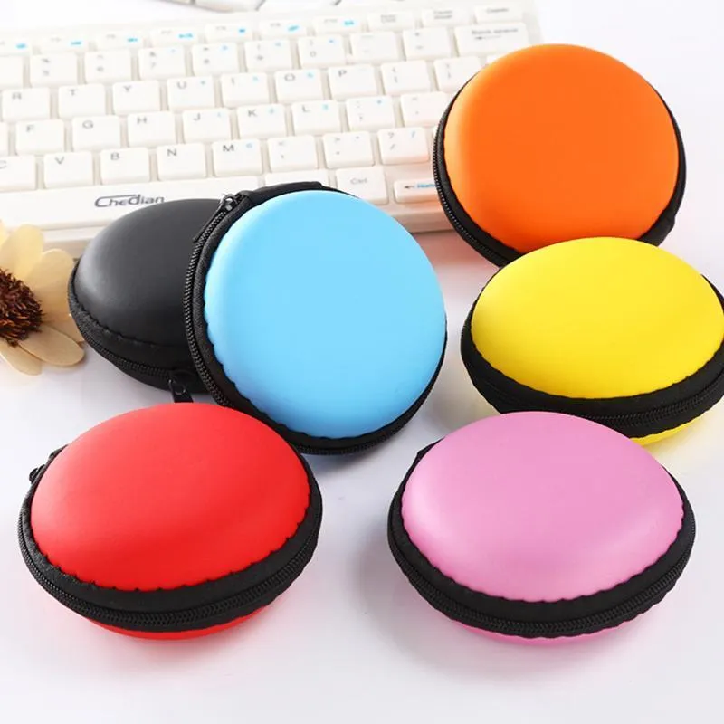 Torba do przechowywania kabla Round Data, Candy Color Color Coin, Słuchawki Mini Travel Compression Protection Torby