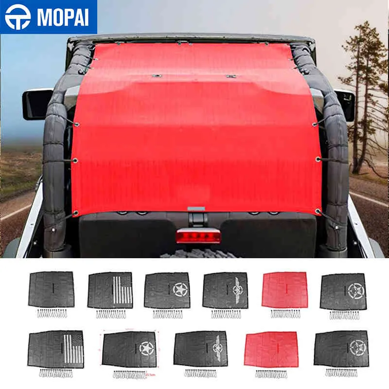 MOPAI – couverture de pare-soleil supérieure JL, filet d'isolation solaire anti-uv pour toit de voiture pour Jeep Wrangler + 2 accessoires de porte