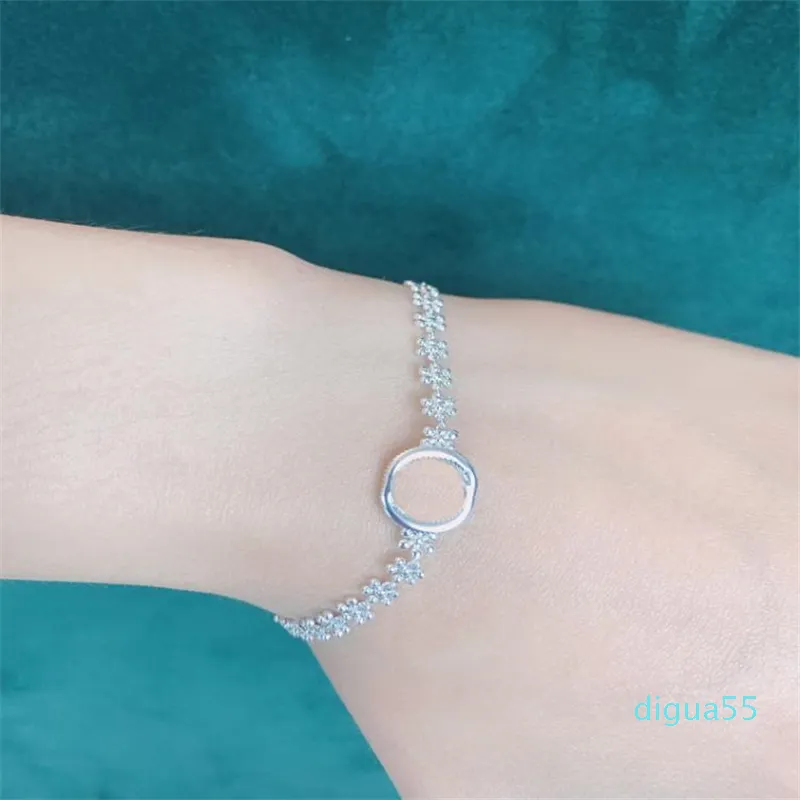 WOMANS 925 STERLING SILVER BRACELET FASION HAND CATENARY LADY LUXURYSデザイナーブレスレットシルバーリンクチェーン女性ジュエリーレター224H