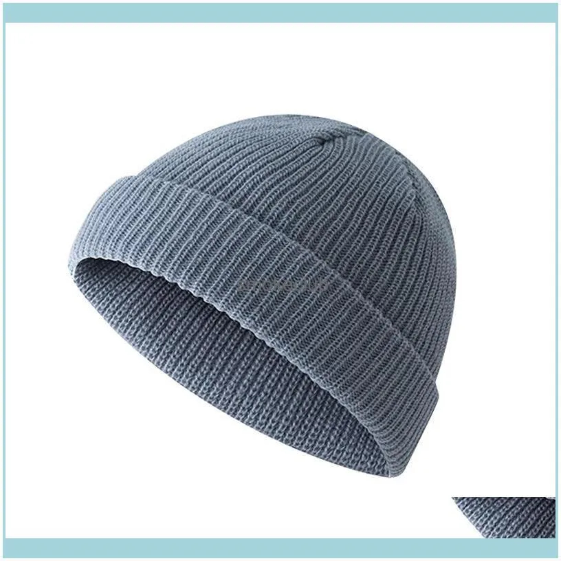 Beanie Hat Cap Roll Up Warm Fisherman Knitting Solid Color For Men Women Winter TOO789 Cycling Caps & Masks